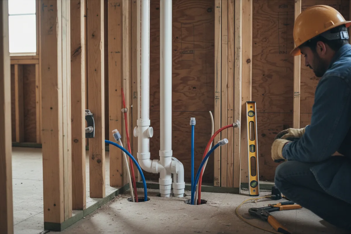 Drain and supply rough-in during Garbage Disposal Repair in Uniontown